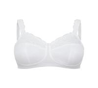 Thuasne Prothesen-BH Lola, Spitzen-BH nach Brustoperation, dreigeteilte Cups, Vorderverschluss, florale Spitze - weiß, 95B