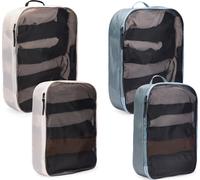 Thule packing cube Set aus 2 großen Packwürfeln und 2 mittelgroßen Packwürfeln teichgrau/weiß