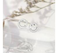 Thumby 925 Sterling Silber Smiley Ohrringe Weibliche Persönlichkeit Wilde Einfachheit Ohrring Temperament Süße Süße Ohrringe Einfach Galvanik Ohrringe Frauen Geometrische 925 Silber, Silber