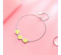 Thumby S925 Silber Armband Damenmode Sommer Zitrone Armband Temperament Persönlichkeit Obst Armband, S925 Silberarmband, Einheitsgröße