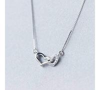 Thumby S925 Silber Halskette Damen Diamant Herz Kurze Schlüsselbein Kette Süße Liebe Halskette, S925 Silberkette, Wie Gezeigt