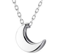 Thumby S925 Silbermond Halskette Weiblicher Tag Süß Glänzend Kleiner Mond Anhänger Kurze Schlüsselbein Kette Weiblich, S925 Silberkette, Wie Gezeigt