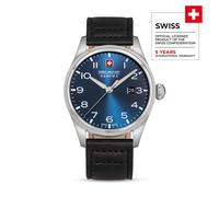 THUNDERBOLT Armbanduhr Leder Blau - Swiss Made