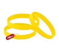 THXIY 100 Stück Silikon Armband Blank Gummi Armbände Armbänder silikonarmbänder Bracelet Erwachsene-8'' Gelb