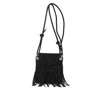 TIAASTAP kleine Handtasche mit Quaste Hippie Kostüm Damen Crossbody Bag Damen klein Boho Tasche Y2K Tasche Vintage 70er Mode Damen Umhängetasche Hippie Accessoires Flower Power Hippie Kleidung