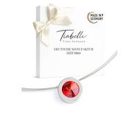 TIABELLE - Collier LARA aus Titan mit funkelndem Swarovski® Kristall - Silberfarbene Kette für Damen - allergenfrei & hautverträglich - Handmade in Germany (L=45cm | 15,9mm ø | Light Siam)
