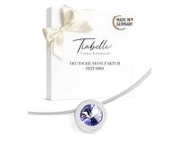 TIABELLE - Collier LARA aus Titan mit funkelndem Swarovski® Kristall - Silberfarbene Kette für Damen - allergenfrei & hautverträglich - Handmade in Germany (L=45cm | 15,9mm ø | Tanzanite)