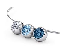 TIABELLE Collier TRIO in Rainbow Blue, Light Blue & White I Länge 45 cm I Titan Kette mit drei Swarovski® Kristallen I hautverträglich & zeitlos I Damen Schmuck für besondere Anlässe & Alltag