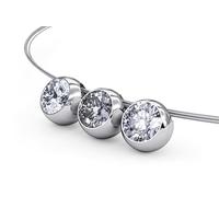 TIABELLE Collier TRIO in White, Silver Grey & White I Länge 45 cm I Titan Kette mit drei Swarovski® Kristallen I hautverträglich & zeitlos I Damen Schmuck für besondere Anlässe & Alltag