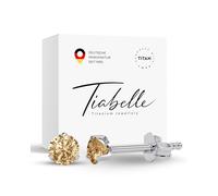 TIABELLE - Ohrstecker SINGLE STONE aus Titan mit funkelnden Swarovski® Zirconias - Silberfarbene Ohrringe für Damen - allergenfrei & hautverträglich - Handmade in Germany (3,0mm ø | Yellow)