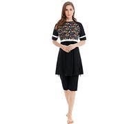 TianMai Heiß Neu Muslimische Bademode islamisch Kurz Ärmel Blume Bescheiden Badeanzug Strandkleidung Burkini Dame Ausschlag Bewachen Surfen Passen Kostüm (Int'l 3XL, I)