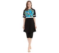TianMai Heiß Neu Muslimische Bademode islamisch Kurz Ärmel Blume Bescheiden Badeanzug Strandkleidung Burkini Dame Ausschlag Bewachen Surfen Passen Kostüm (Int'l XL, L)