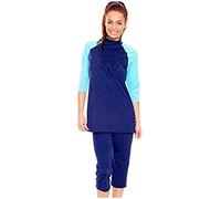 TianMai Heiß Neu Muslimischen Bademode islamisch Kurz Ärmel Blume Bescheiden Badeanzug Strandkleidung Burkini Dame Ausschlag Bewachen Surfen Passen Kostüm (Int'l XL, C)