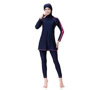 TianMai Heiße Neue Surf Anzug Langarm Muslimischen Bademode Islamischen Modest Badeanzug Beachwear Burkini Lady Rash Schutz Kostüm (Navy Blau, Int'l S - Höhe: 150-165)