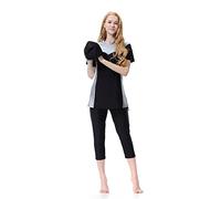 TianMai Heiße Neue Surfanzug Kurzarm Muslim Bademode islamischen bescheidenen Badeanzug Beachwear Burkini Lady Rash Guard Kostüm (Grau, Int'l 3XL - Höhe: 165-185)