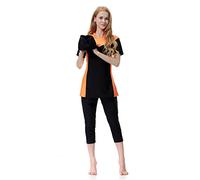 TianMai Heiße Neue Surfanzug Kurzarm Muslim Bademode islamischen bescheidenen Badeanzug Beachwear Burkini Lady Rash Guard Kostüm (Orange, Int'l 3XL - Höhe: 165-185)