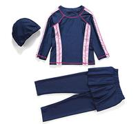 TianMai Mädchen Kinder Muslimische Bademode Islamische Schwimmanzug Badeanzug Burkini Muslim Swimwear (Blau, 130cm)