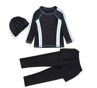 TianMai Mädchen Kinder Muslimische Bademode Islamische Schwimmanzug Badeanzug Burkini Muslim Swimwear (Schwarz, 130cm)