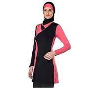 TianMai Neue Muslimische Bademode Muslim Islamischen Bescheidene Full Cover Badebekleidung Modest Swimwear Beachwear Burkini für Frauen (Rosa, Int'l M (EU-Größe 36-38))