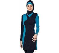 TianMai Neue Muslimische Bademode Muslim Islamischen Bescheidene Full Cover Badebekleidung Modest Swimwear Beachwear Burkini für Frauen (Schwarz, Int'l L (EU-Größe 38-40))