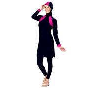 TianMai Neue Muslimische Bademode Muslim Islamischen Bescheidene Full Cover Badebekleidung Modest Swimwear Beachwear Burkini für Frauen (Rosa, Int'l L (EU-Größe 38-40))