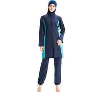 TianMaiGeLun Muslimische Bescheidene Badebekleidung Islamische Bademode mit Hijab Volle Abdeckung Badeanzug Modest Muslim Swimwear Burkini Beachwear Sportkleidung (N2, L)