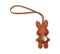 TIANQUXNGI Eleganter Kaninchen-Schlüsselanhänger, Kunstleder, Hasen-Schlüsselanhänger, Ornament, vielseitiges Tier, Taschenanhänger, Zubehör, Helles Braun