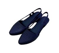 TianWlio Damen Geschlossene Ballerina Flache Schuhe Runde Klassische Profilsohle Glänzende Paillette Flach Sandalen Sommer Abendkleid Slip On Pantoffeln (Blue, 37)