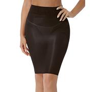 TiaoBug Damen Basic Transparent Rock Kurz Bleistiftrock Unterrock Dessous Lingerie Super Weich Stretch Etui Minirock Skirt Bodycon Nachtwäsche Schwarz F Einheitsgröße