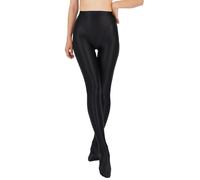 TiaoBug Damen ÖL Glanz Strumpfhose 70 Den Glossy Pantyhose Glänzende Slim Fit Leggings Tights Modisch Feinstrumpfhose Stockings Schwarz XXL