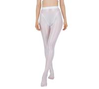 TiaoBug Damen ÖL Glanz Strumpfhose 70 Den Glossy Pantyhose Glänzende Slim Fit Leggings Tights Modisch Feinstrumpfhose Stockings Weiß XL