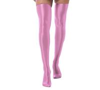 TiaoBug halterlose Strümpfe Strapsstrümpfe Elasthan Strümpfe zum Anstrapsen Feinstrümpfe Stockings Oberschenkel Overknee Einheitgröße Rosa E Einheitsgröße