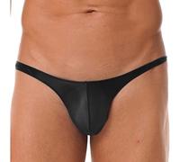 TiaoBug Herren Micro Strings Super Strech Tangas Thongs Gay Bikini Slips T-Back niedrige Taille Unterwäsche Bulge Pouch Briefs M-XXL Schwarz D M