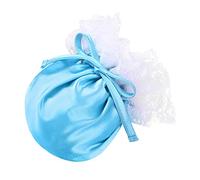 TiaoBug Männer Sissy Dessous Satin Blumen Spitzen String Tasche Bulge Pouch C-String Mini Bikini Slip Unterwäsche Blau Einheitsgröße
