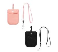 Tiardey 2er-Pack Reise-Geldgürtel versteckter BH Geldbörse unter der Kleidung Diebstahlschutz-Geldbörse Geheimtasche für Reisepass Bargeld Kreditkarten Wertsachen verstellbare Passform Schwarz/Pink