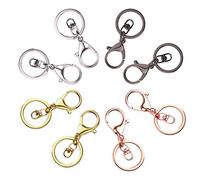 Tiberham Karabinerverschlüsse Schlüsselanhänger, 8 Stück Schwenker Hummer Haken Metall Karabinerhaken, Drehbare Trigger Clips mit Flach Split Schlüsselring für Auto Haus Arbeit & DIY Handwerk