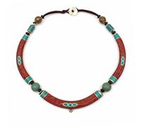 Tibetan Silver Kragen Halskette Damen Türkis Koralle Boho Statement Collier Ethno Schmuck Handgefertigte Festival Halskette