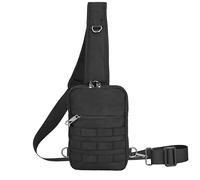 Tibroni Anti Diebstahl Sling Bag Taktische Wasserdicht Klein Umhängetasche Chest Schwarz Crossbody Bag Brusttasche Herren Schultertasche Tasche Handtasche mit Reißverschluss Lock und RFID-Blockierung