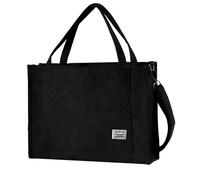 Tibroni Cord Tasche Damen Groß The Tote Bag School Aesthetic mit Reißverschluss Umhänge Tasche Cord, Crossbody Corduroy Bag Shopper für Uni Tasche Arbeit Reisen Einkaufen (16 * 4.7 * 12in)