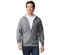 TICTEX Unisex Kapuzensweatjacke by Gildan | Heavy Blend Fleecejacke für Herren und Damen | S-5XL mit Kapuze und Reißverschluss | Sommerjacke in vielen Farben | Graphite Heather/XXL