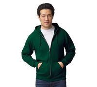 TICTEX Unisex Kapuzensweatjacke by Gildan | Heavy Blend Fleecejacke für Herren und Damen | Sweatjacke S-5XL mit Kapuze und Reißverschluss | Leichte Sommerjacke in vielen Farben | Forest Green, 3XL