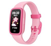 TICTIKY Kinder Fitness Armbanduhr mit AMOLED Bildschirm, Aktivitätstracker ohne Handy, Herzfrequenz und Schlaf Monitor, 3ATM wasserdicht, Schrittzähler, Wecker, 3 Spiele für Mädchen 5-10 Jahre