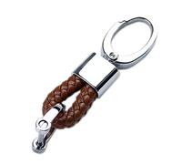 Tidero Schlüsselanhänger aus Kunst-Leder mit Karabiner-Befestigung in Geschenkbox | Schlüsselring Schlüsselband Schlüsselbund | Geschenk für Männer Frauen Geburtstag Jahrestag Mama Papa - Braun