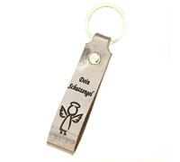 Tidero Schlüsselanhänger Leder mit Gravur Dein Schutzengel, beidseitig | Geschenk für Geburtstag, Jahrestag Männer Frauen Fahranfänger Führerschein | 100% Handmade in Germany - Braun Metallic (groß)