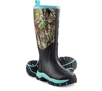 TideWe Jagdstiefel für Damen, isoliert, wasserdicht, robust, 6 mm, Neopren und Gummi, Outdoor-Stiefel Next Camo G2 (Grün, Größe 43)