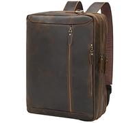 TIDING Umwandelbarer Leder-Aktentaschen-Rucksack, 43,2 cm (17 Zoll), Laptoptasche, Business-Kurier, Dunkelbraun, For 17.3 inch laptop, Retro