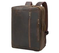 TIDING Umwandelbarer Leder-Aktentaschen-Rucksack, 43,2 cm (17 Zoll), Laptoptasche, Business-Kurier, Dunkelbraun, For 17.3 inch laptop, Retro