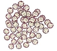 TIDTALEO 100 Stück Holzknöpfe Löwenkopf Dekorative Leichte Selbstgemacht Kleideknöpfe mit Löchern Vielseitiges Nähzubehör für Kinderkleidung und Bastelprojekte