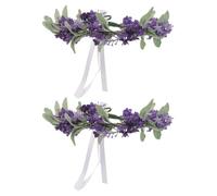 TIDTALEO Eleganter Lavendel Blumenkranz für Damen 2 Stück Leichtes Haarschmuck mit Stoff und Metall Komfortabel für Hochzeitsfeiern und Besondere Anlässe in Flieder