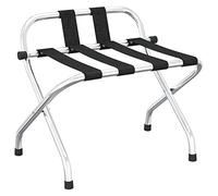 Tidyard Kofferständer Gepäckablage mit Rückenlehne klappbar Kofferbock Kofferablage Silbern 56x39x52cm